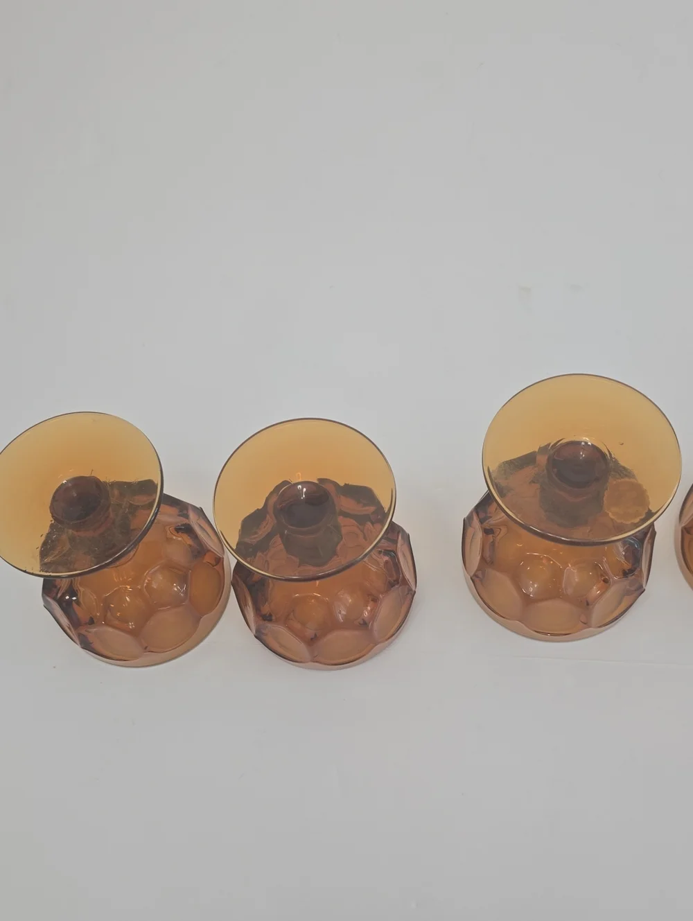 Vintage Imperial USA Set Of 6 Provincial Amber Sherbet Champagne Glasses